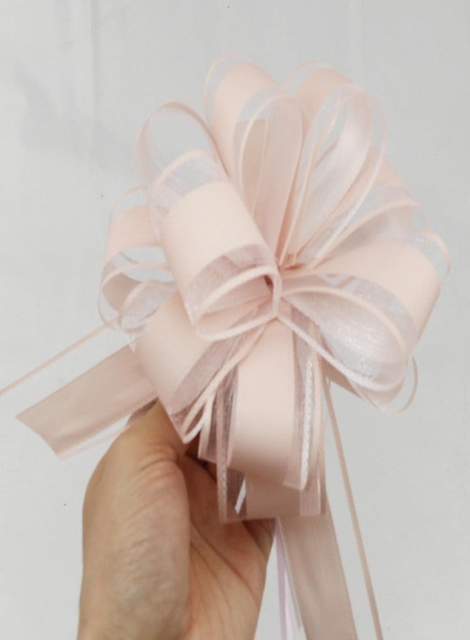 TIAMALL 6 PCS 6 inches Large Pull Bows for Gifts Wrapping Wedding Present Baskets (Pink, 6 Inches) - Image 3